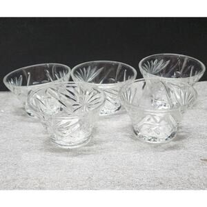 Vintage Set Of (5) 2.5in. Dessert Bowls Anchor Hocking Star Of David Glassware X